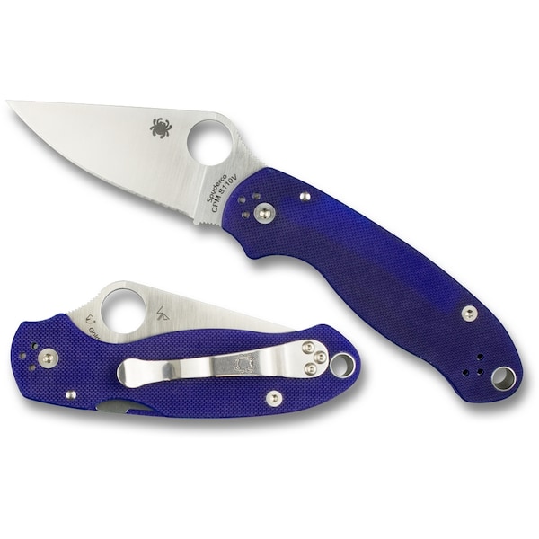 Spyderco 2024 Spyderco Para 3 G-10 Dark Blue Cpm S110V Plain SPY-C223GPDBL - main